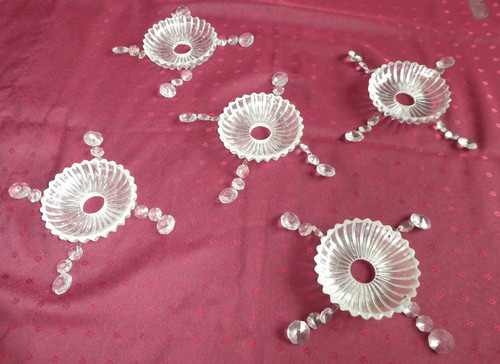 Lot bobeches en cristal - bobeches,