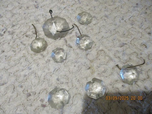 Lot ancienne pampille verre - ancienne,